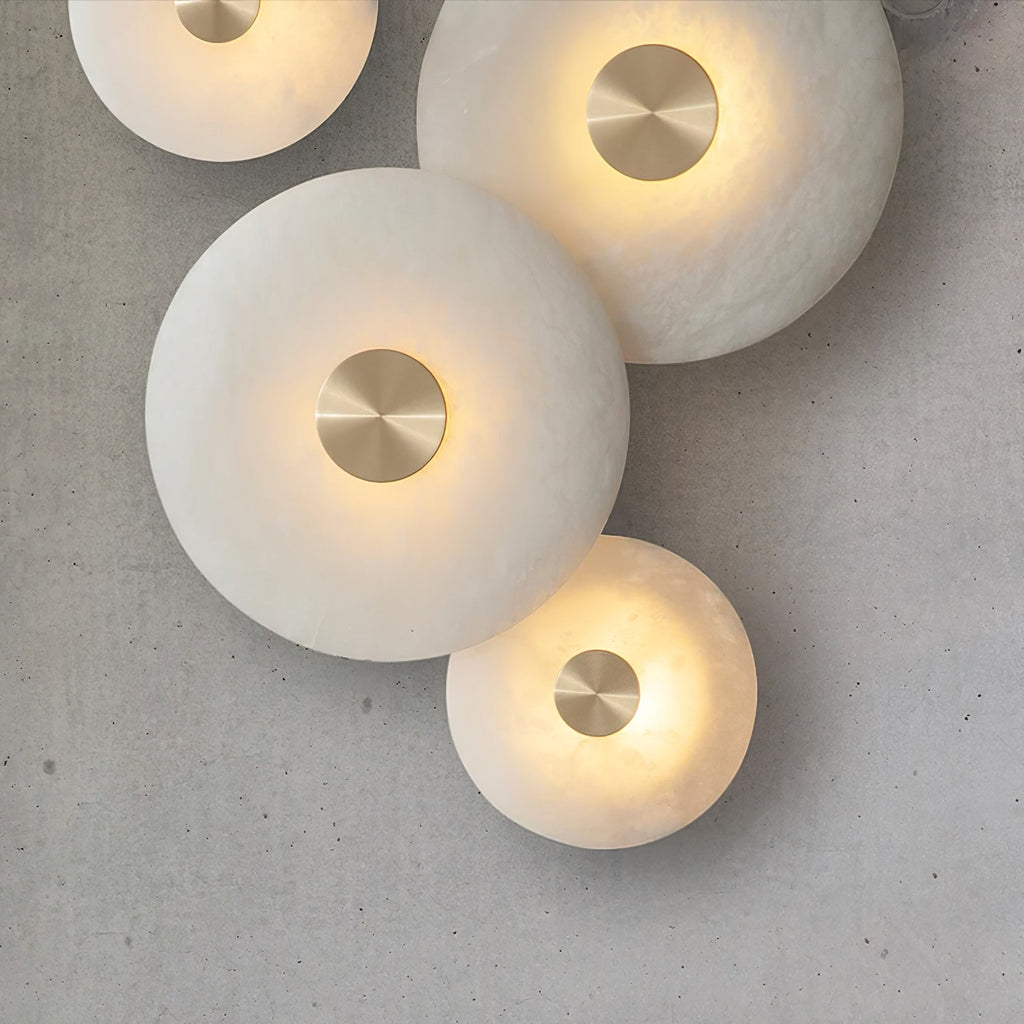 Selina taklampe i alabast - minimalistisk ~5W, diameter 20–35cm, høyde 7cm