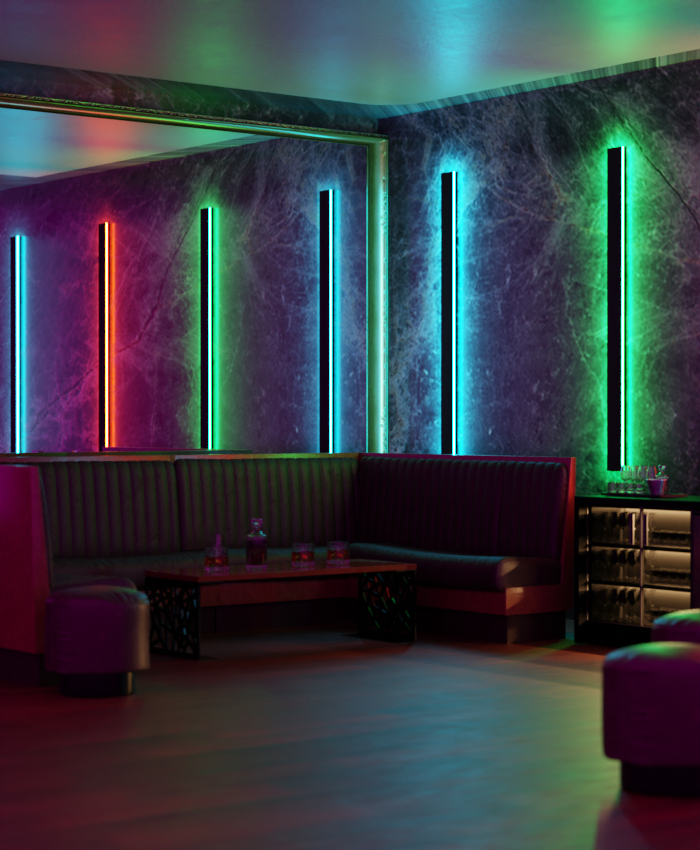 Falra szerelhető LED lámpa vízálló kültéri/beltéri (RGB)