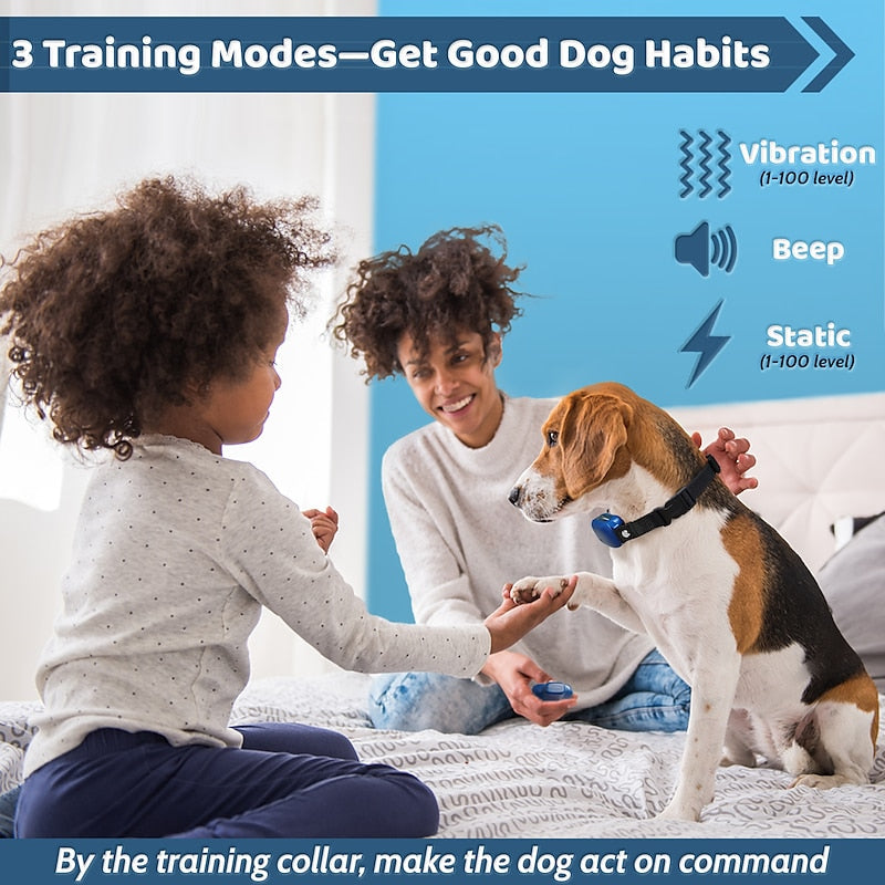 Coleira Multifuncional para Treino e Anti-Latidos DogLinsen com Comando à Distância