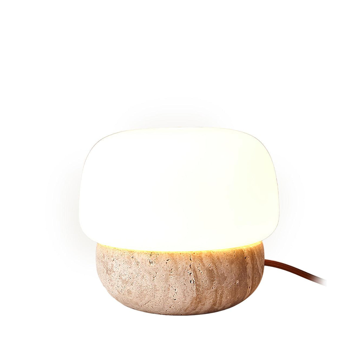 Doudou Yellow Travertine Table Light — Minimalist Profile, Single 40W Max E26/E27 Socket
