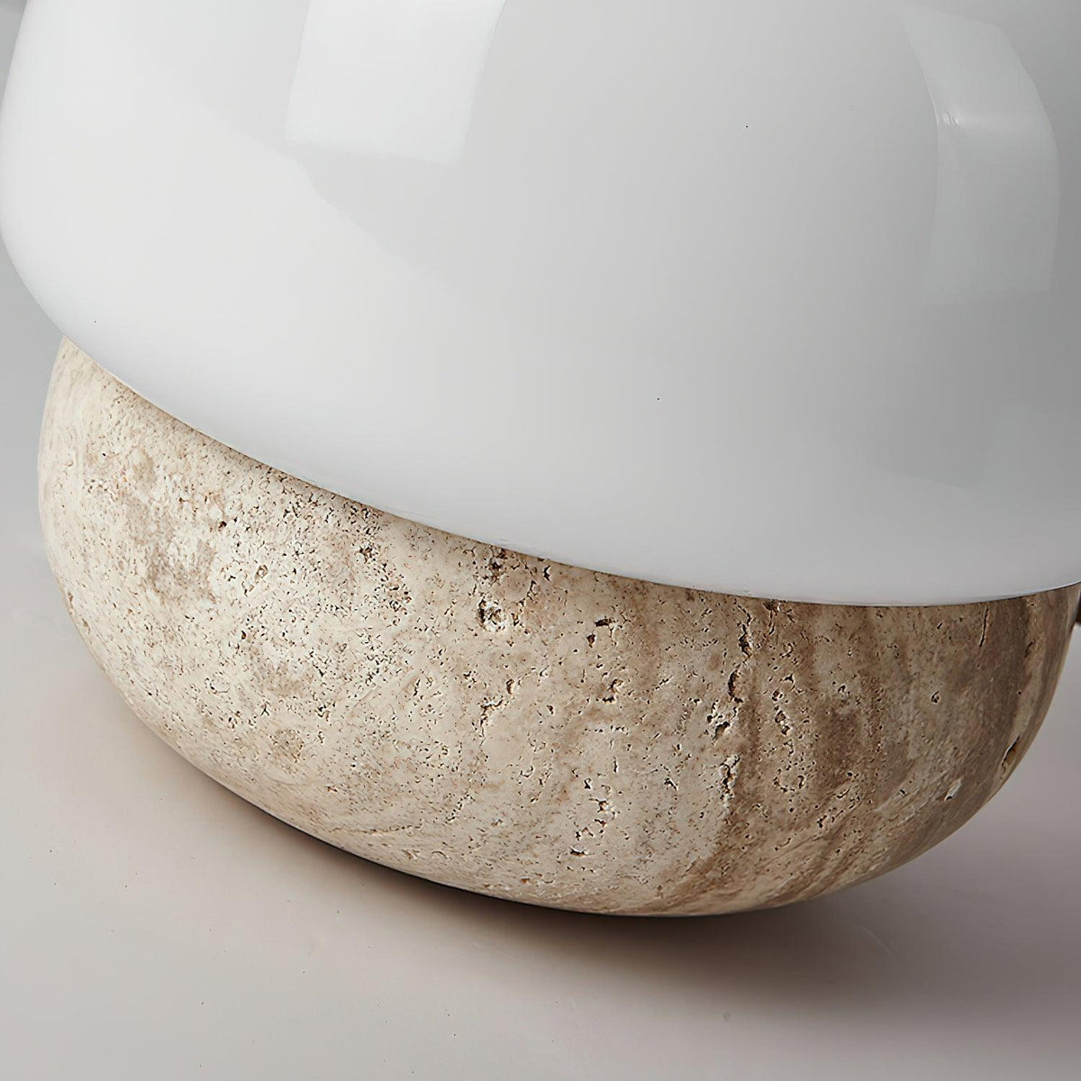 Doudou Yellow Travertine Table Light — Minimalist Profile, Single 40W Max E26/E27 Socket