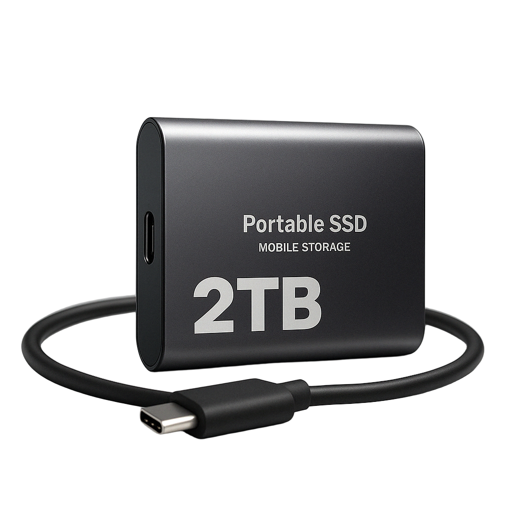 Tragbare SSD für Hochgeschwindigkeitsspeicher und einfache Backups