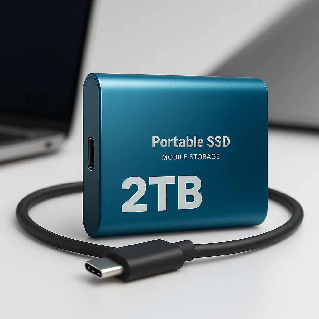 Tragbare SSD für Hochgeschwindigkeitsspeicher und einfache Backups