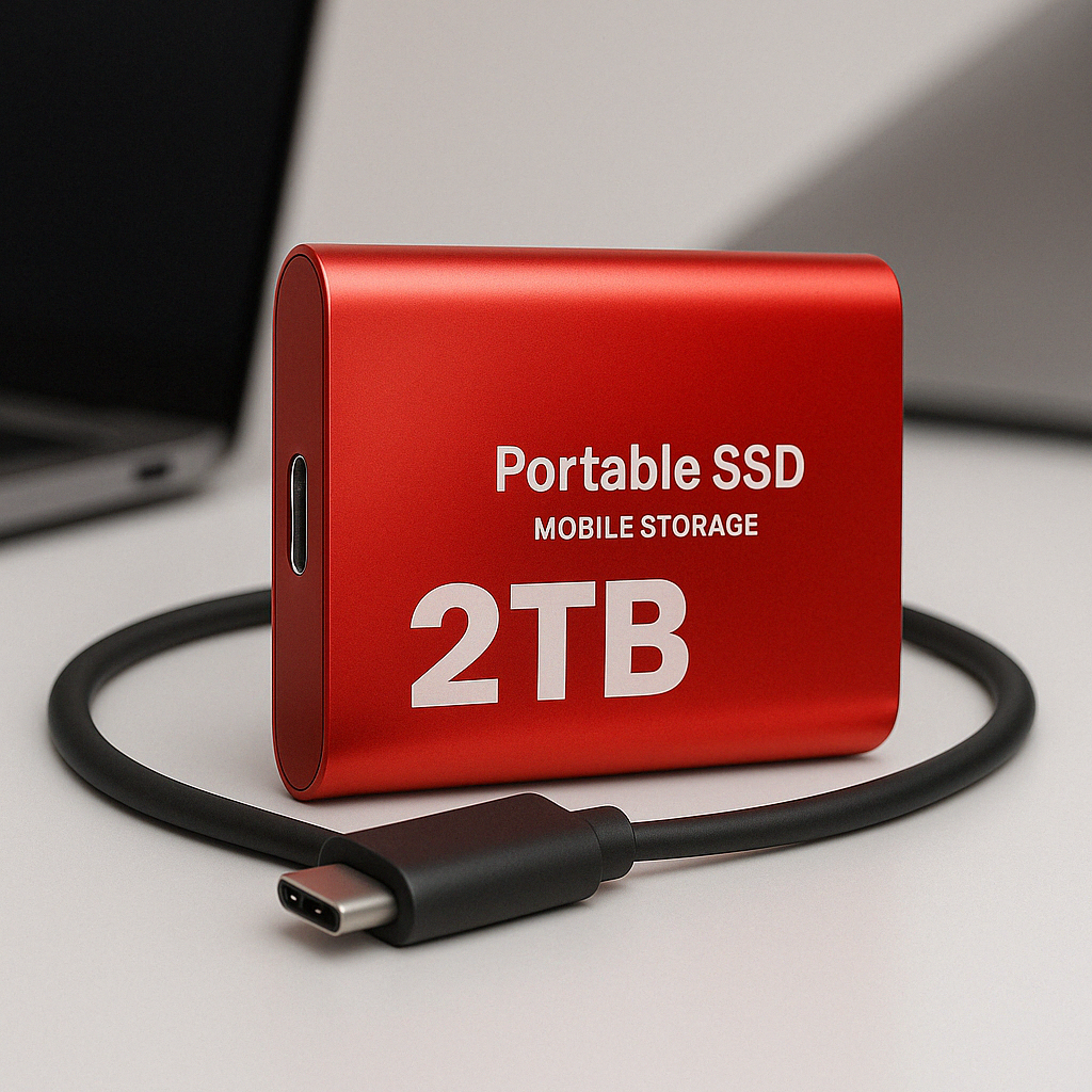 Tragbare SSD für Hochgeschwindigkeitsspeicher und einfache Backups