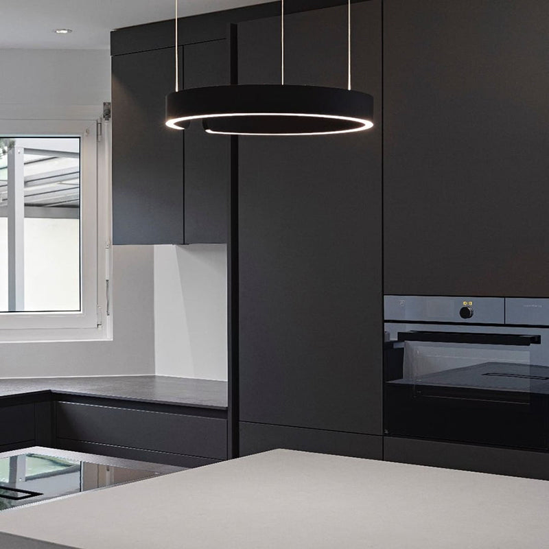 Lumera Dual-Ring LED Pendant Light — Sleek Floating Silhouette | Orntli