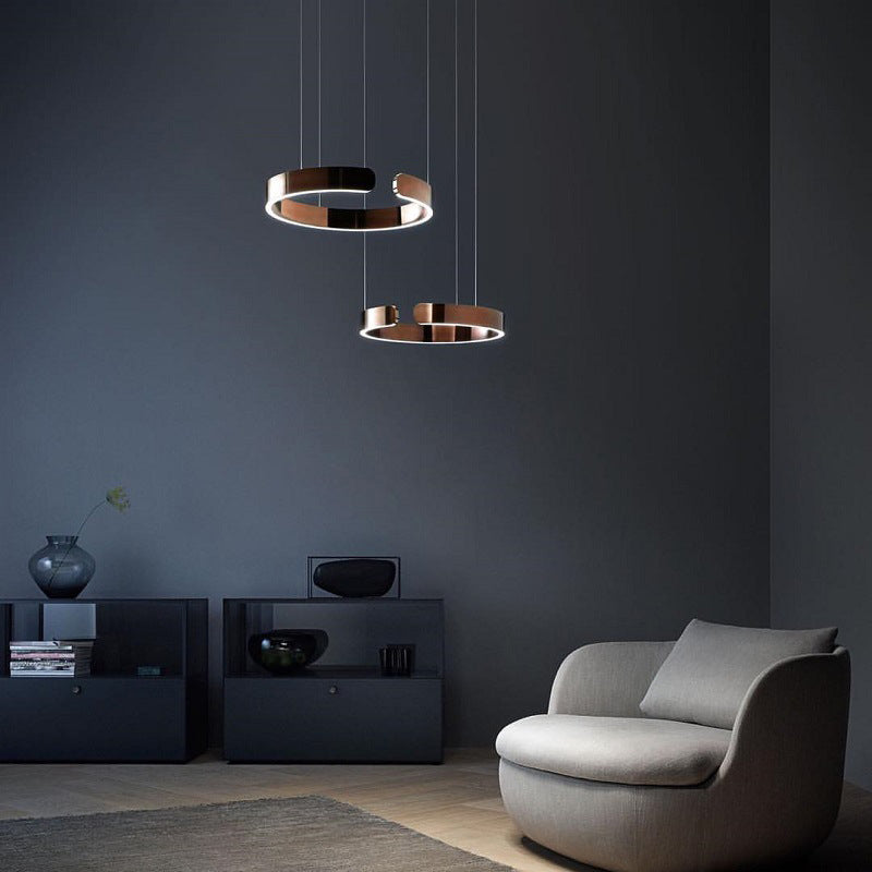 Lumera Dual-Ring LED Pendant Light — Sleek Floating Silhouette | Orntli