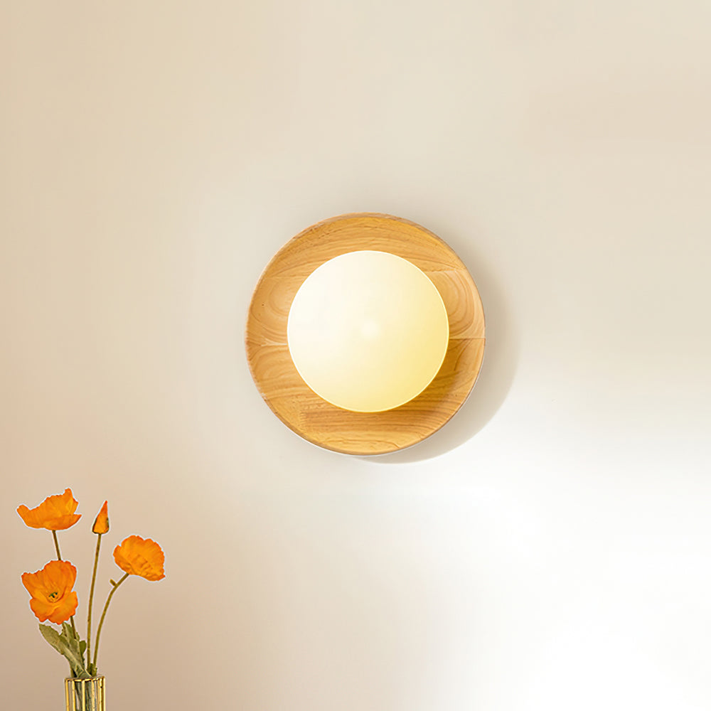 Lampada da parete in legno Novin con cablaggio fisso — attacco G9, tre diametri