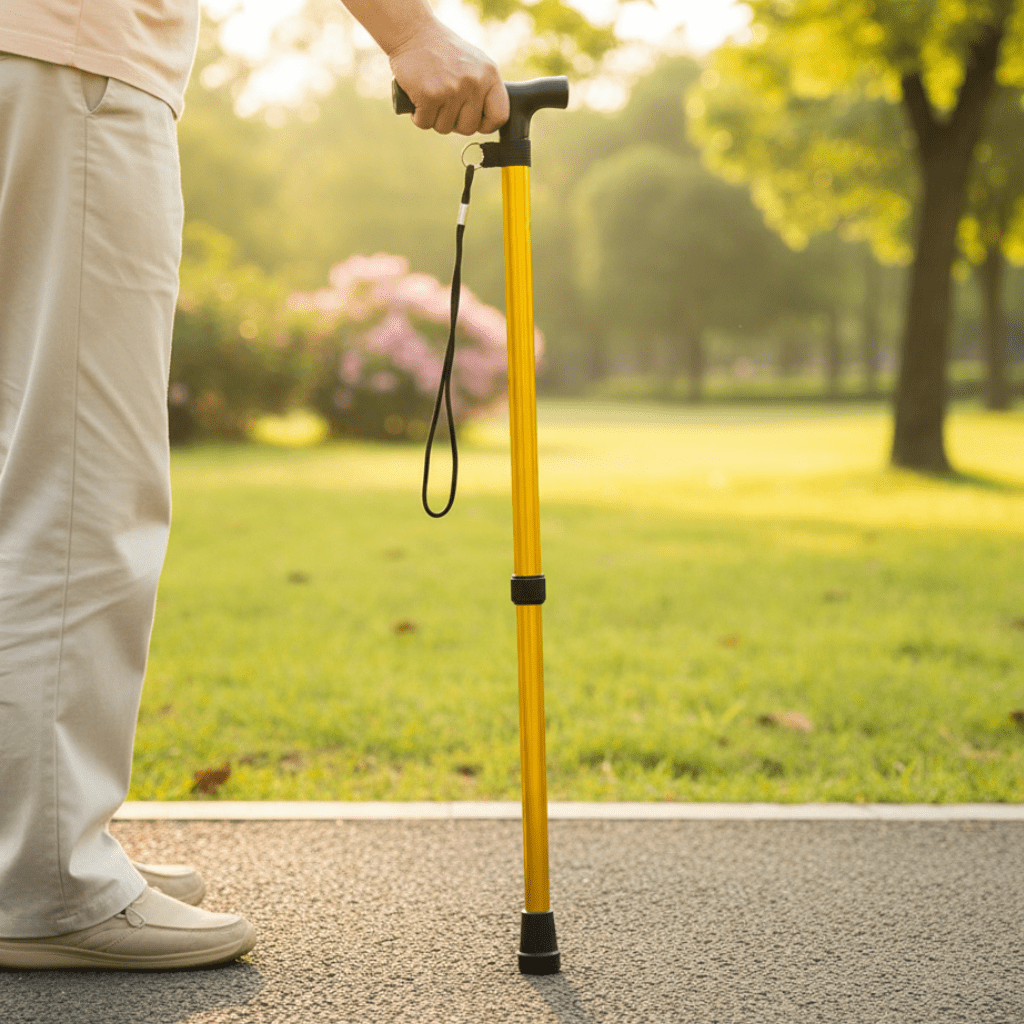 Baston de mers ușor din aluminiu EaseWalker pentru seniori, cu mâner ergonomic pentru reducerea presiunii asupra articulațiilor