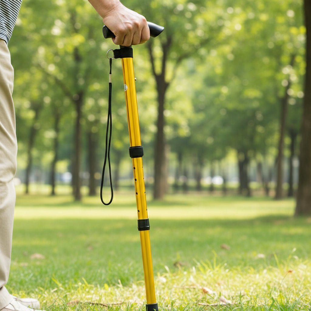 Baston de mers ușor din aluminiu EaseWalker pentru seniori, cu mâner ergonomic pentru reducerea presiunii asupra articulațiilor