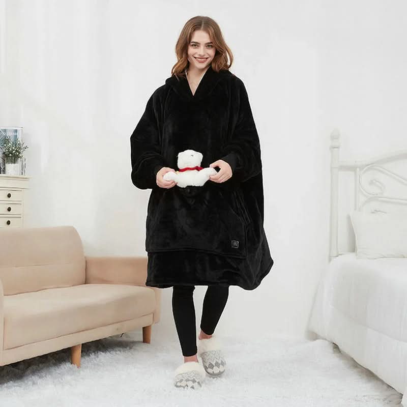WarmNest USB-ről fűthető takarókapucnis pulóver önmelegítő technológiával az otthonos kényelemért