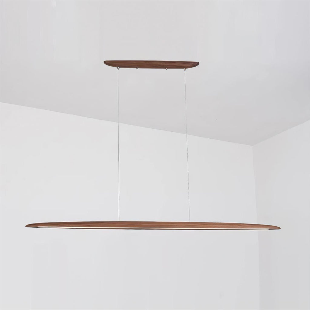 Lampada a sospensione LED in legno Duvane da 130cm — 24W 3000K bianco caldo, cablaggio fisso