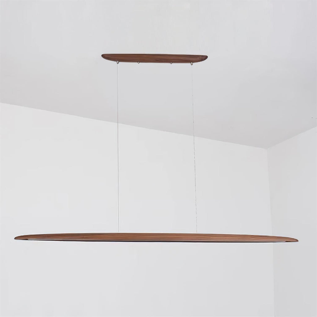 Lampada a sospensione LED in legno Duvane da 130cm — 24W 3000K bianco caldo, cablaggio fisso