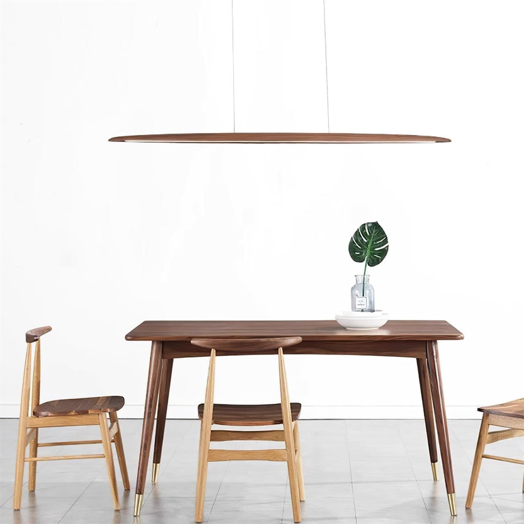 Lampada a sospensione LED in legno Duvane da 130cm — 24W 3000K bianco caldo, cablaggio fisso