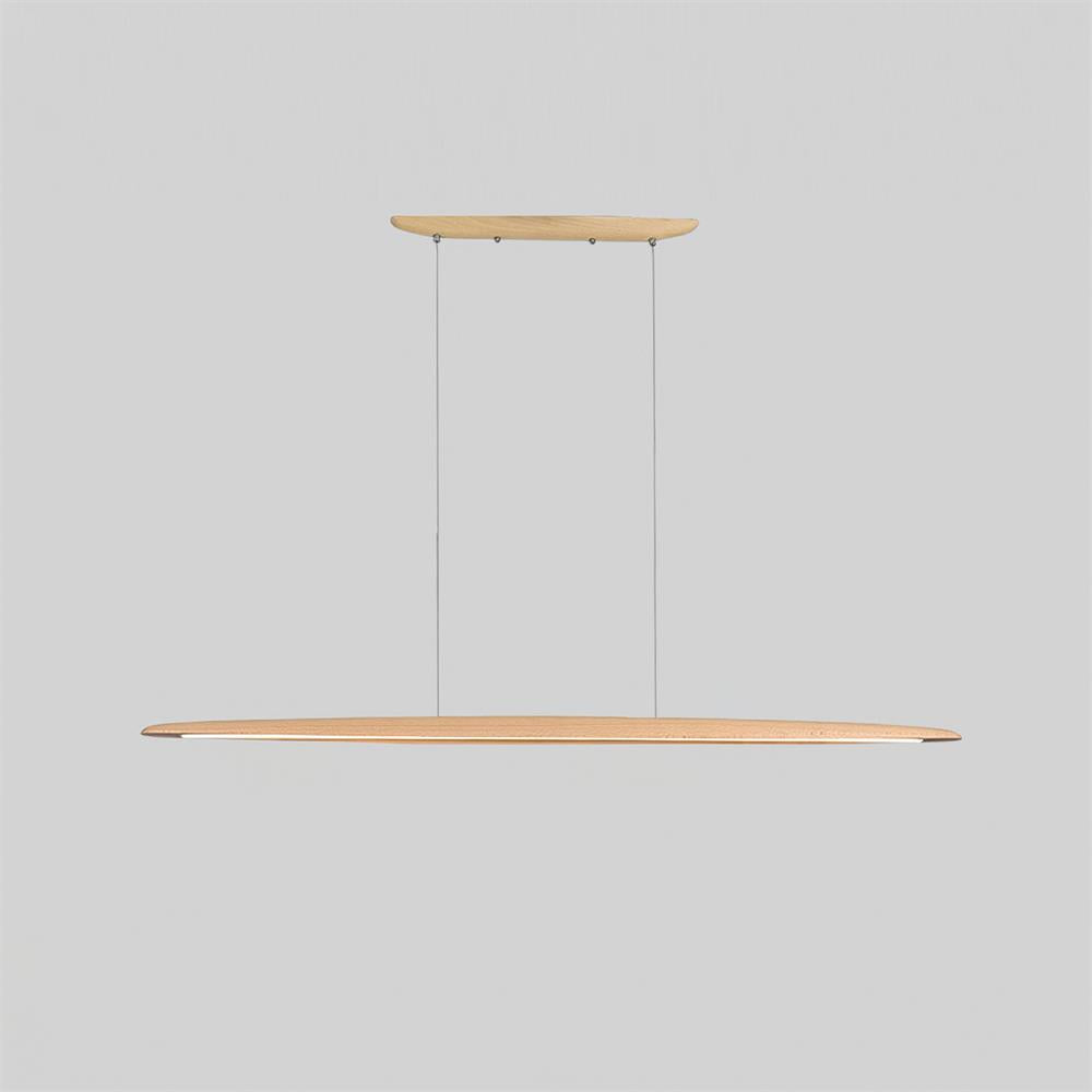 Lampada a sospensione LED in legno Duvane da 130cm — 24W 3000K bianco caldo, cablaggio fisso