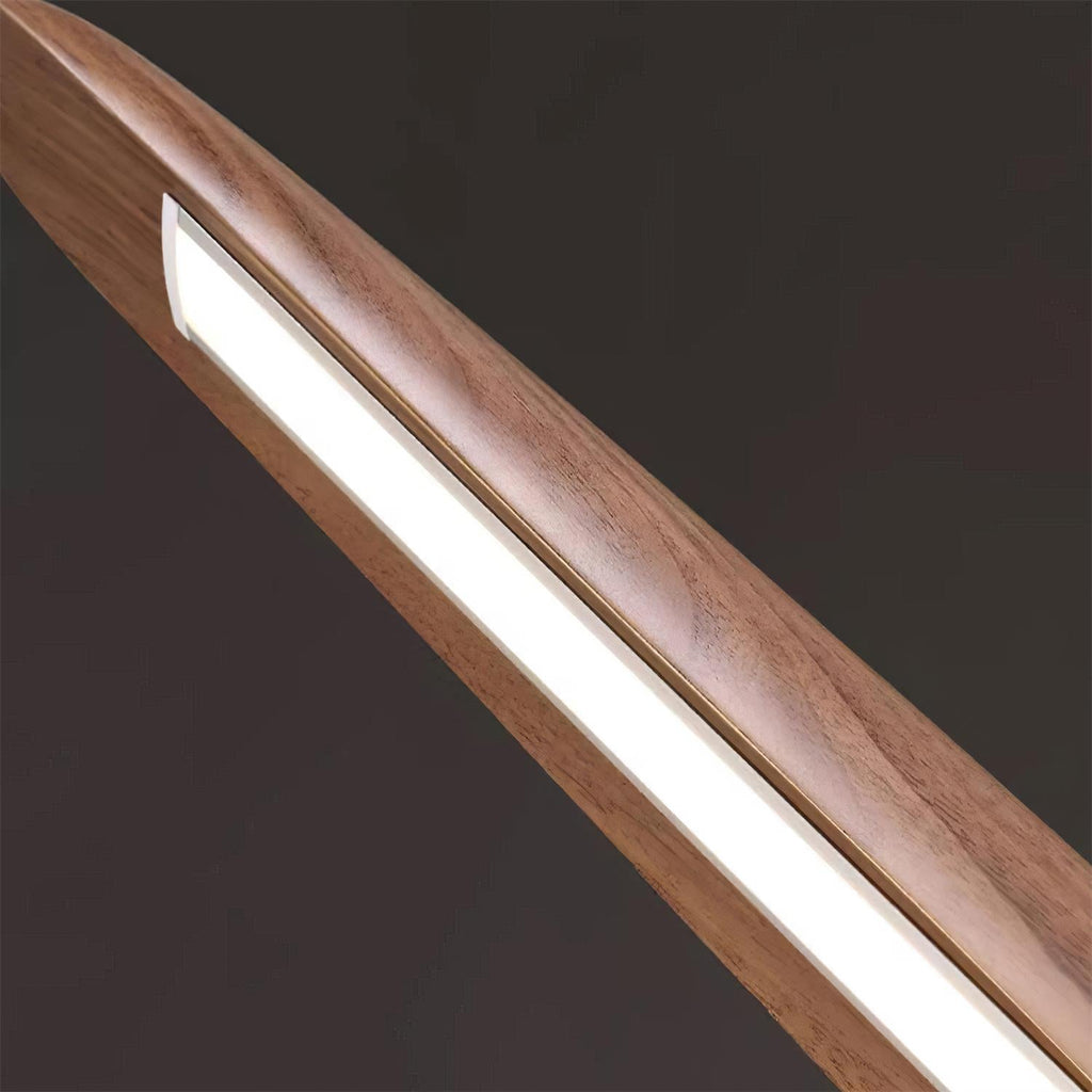 Lampada a sospensione LED in legno Duvane da 130cm — 24W 3000K bianco caldo, cablaggio fisso