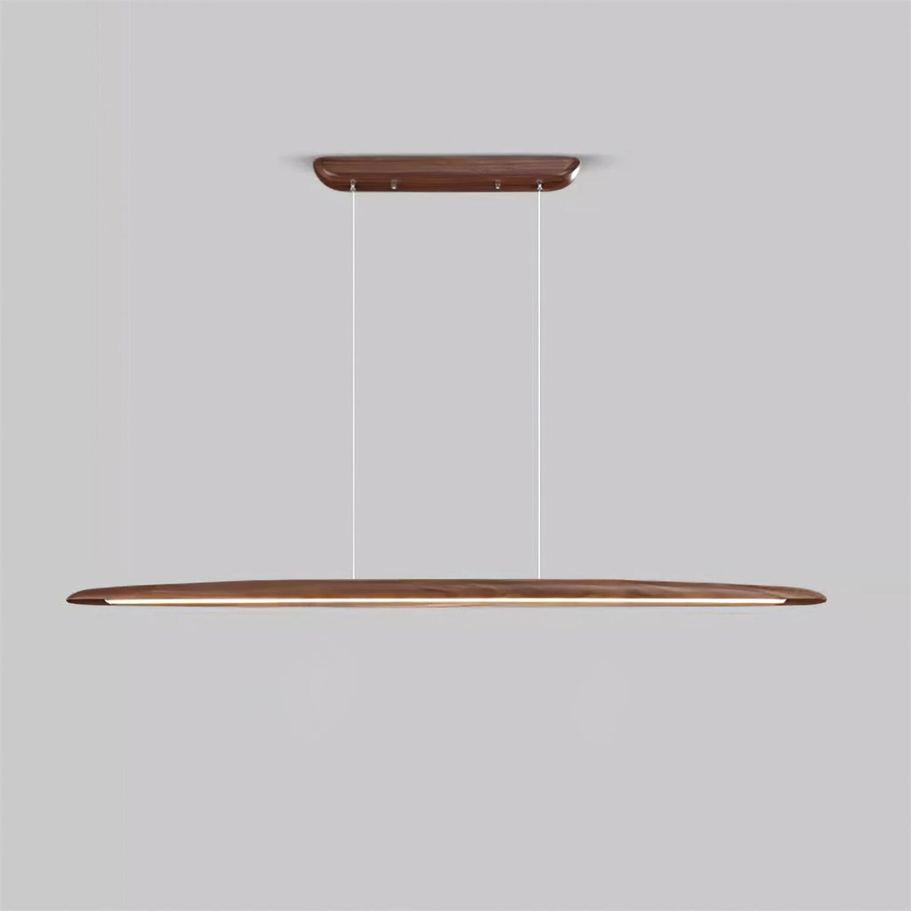 Lampada a sospensione LED in legno Duvane da 130cm — 24W 3000K bianco caldo, cablaggio fisso
