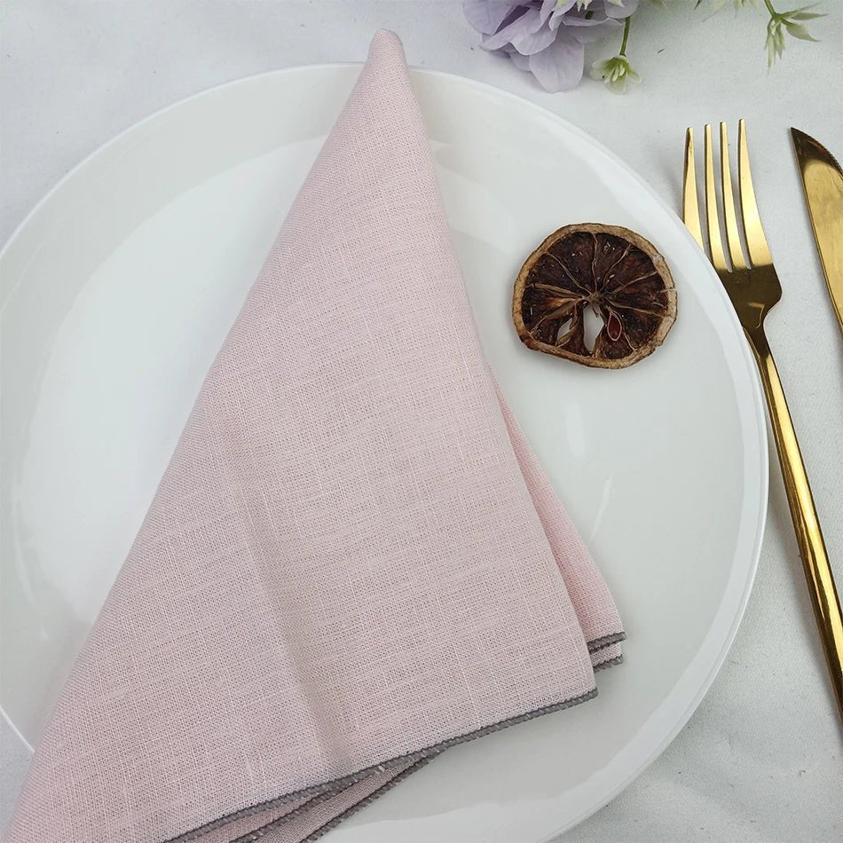 Servilletas LinenAura elegantes, de 100 por ciento de lino, para recibir invitados en casa