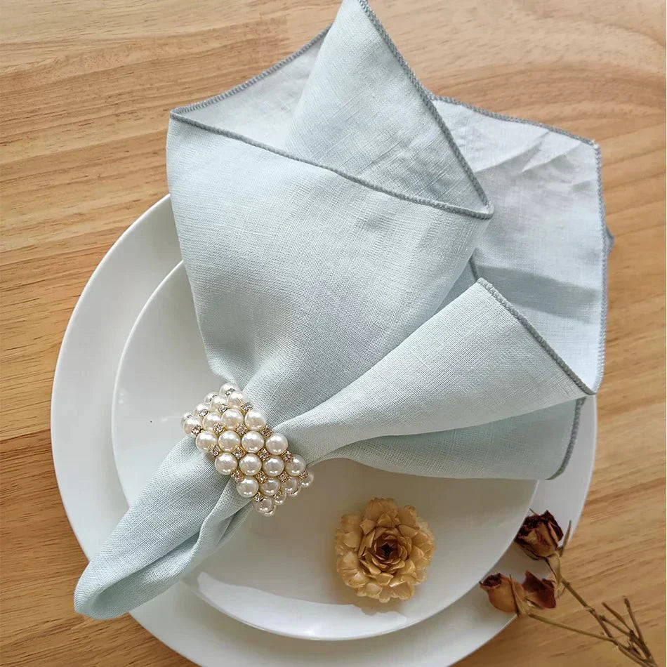 Servilletas LinenAura elegantes, de 100 por ciento de lino, para recibir invitados en casa
