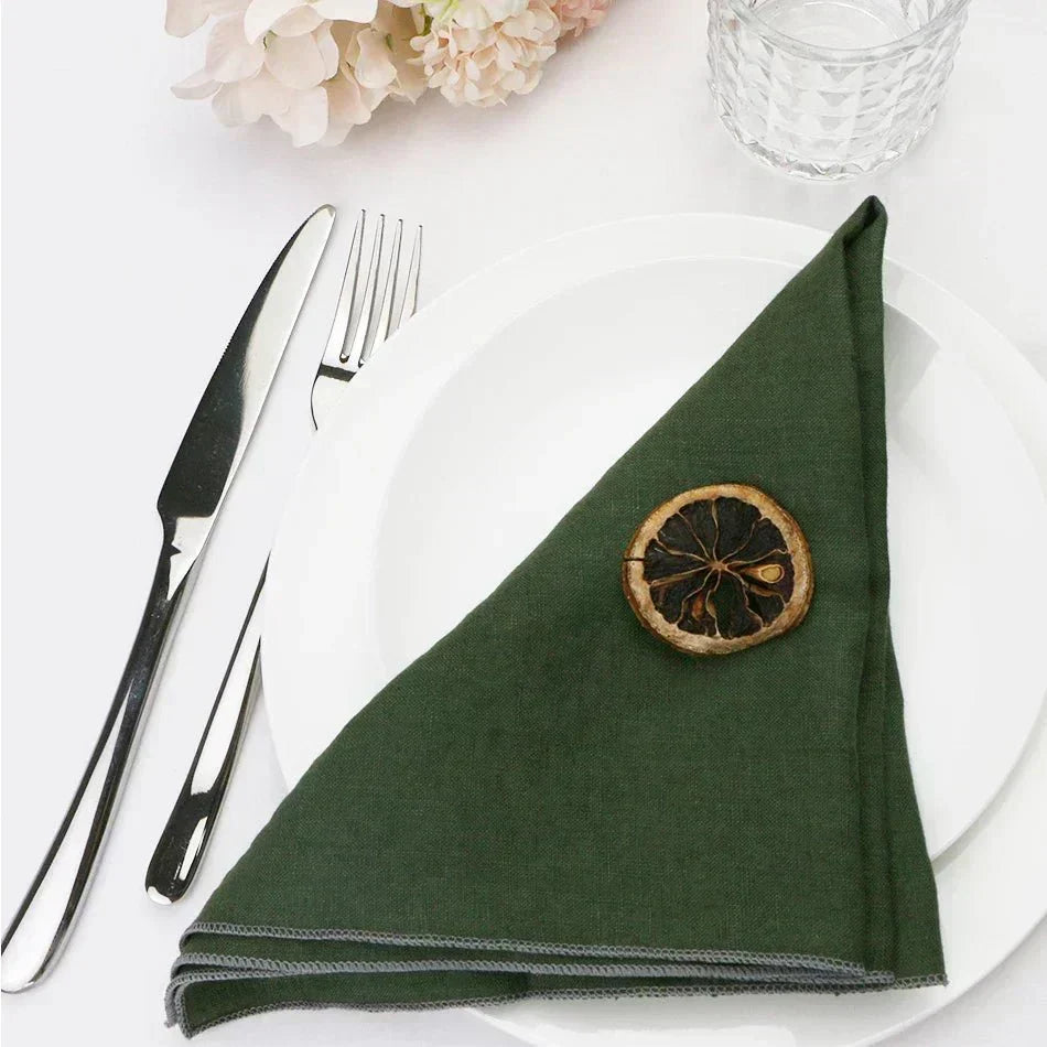 Servilletas LinenAura elegantes, de 100 por ciento de lino, para recibir invitados en casa
