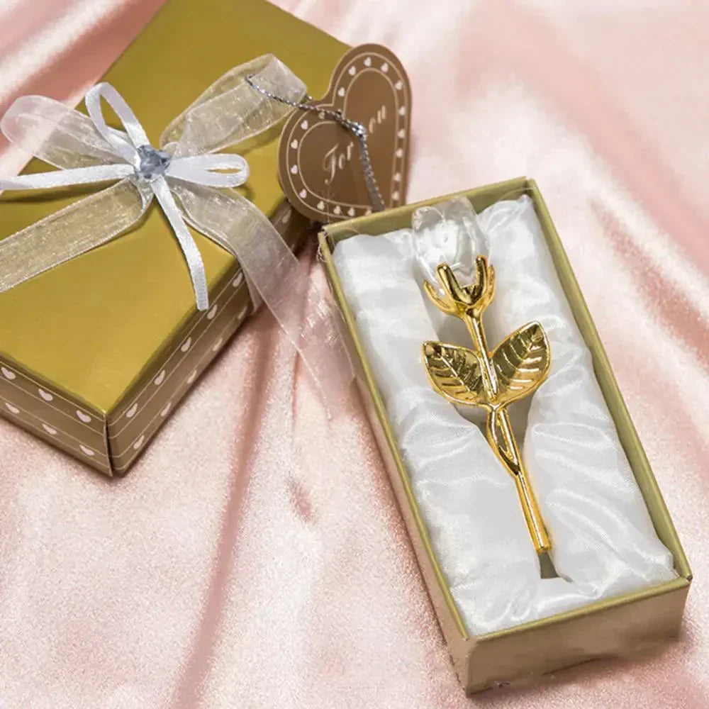 Aurora Crystal Rose Keepsake With Gold Or Silver Stem Timeless Gift For Her