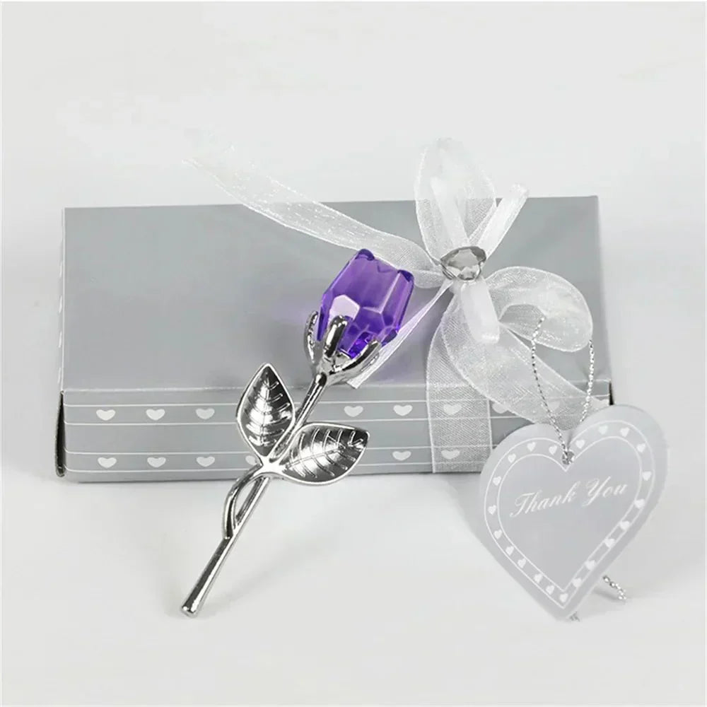 Aurora Crystal Rose Keepsake With Gold Or Silver Stem Timeless Gift For Her