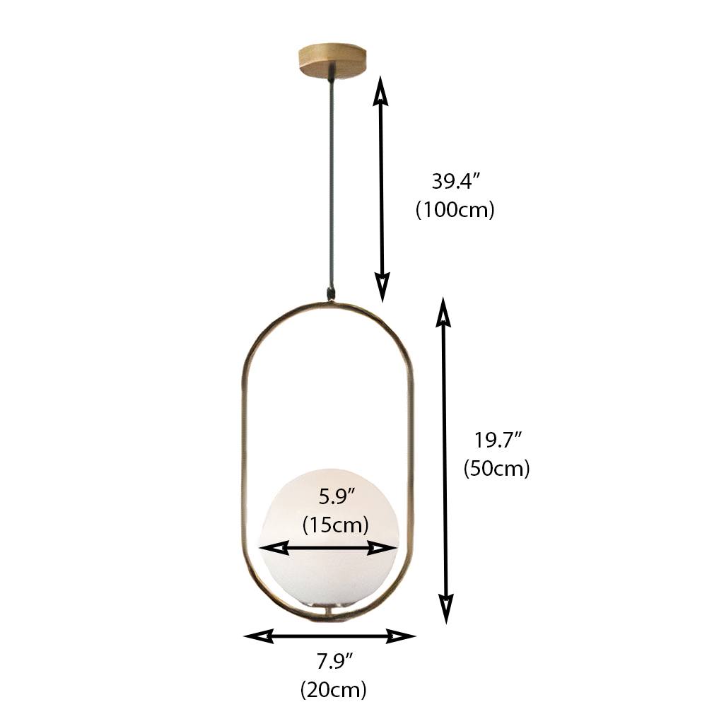 Vellora csepp alakú függeszték sárgaréz üveg búrával