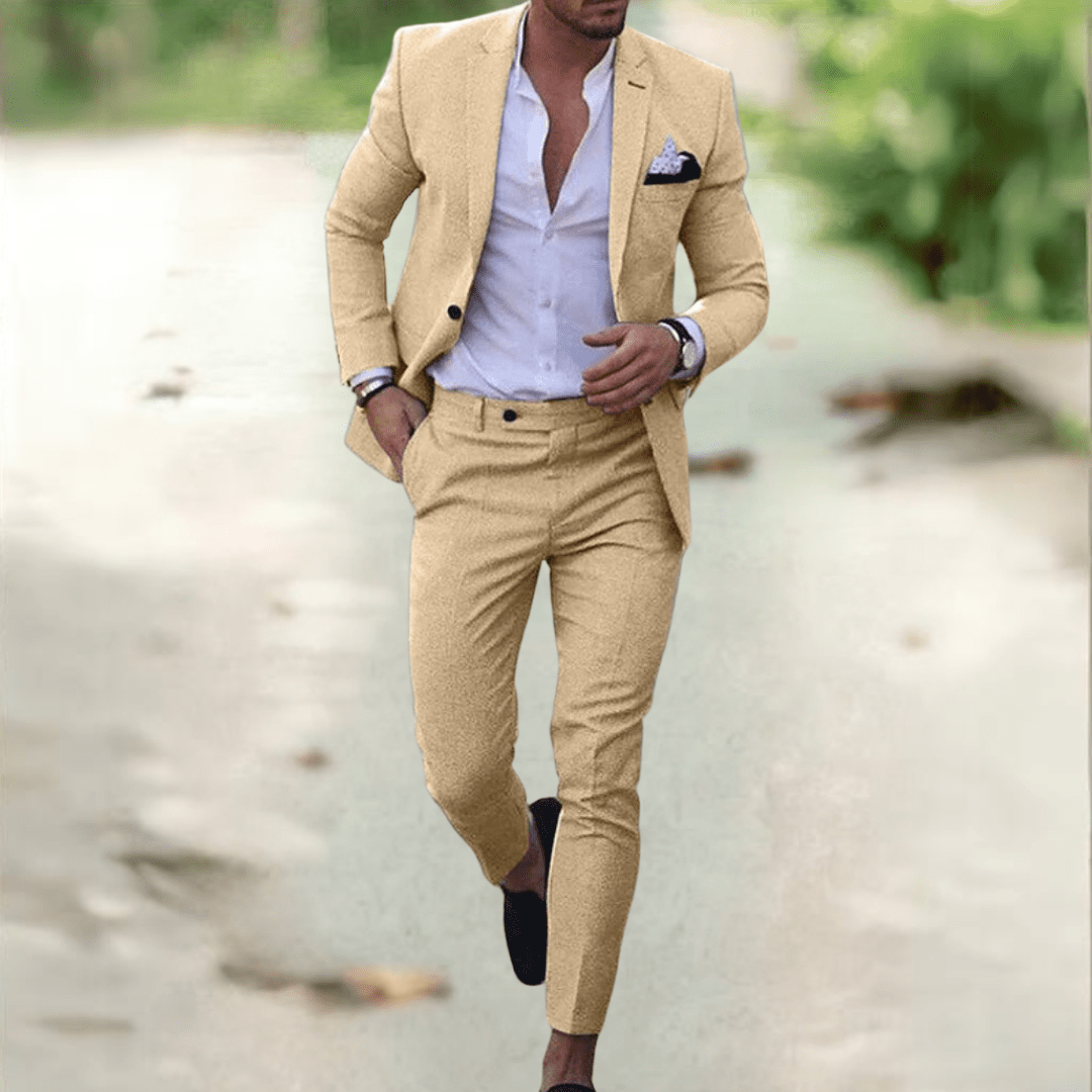 Costume homme coupe ajustée Aurelia en tissu haut de gamme pour professionnels des affaires