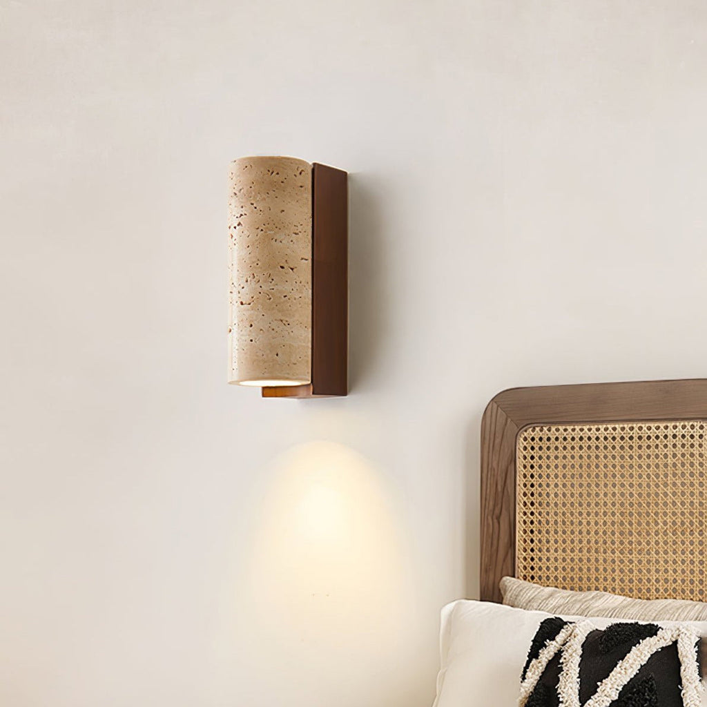 Applique murale Nula en travertin naturel — Design incurvé