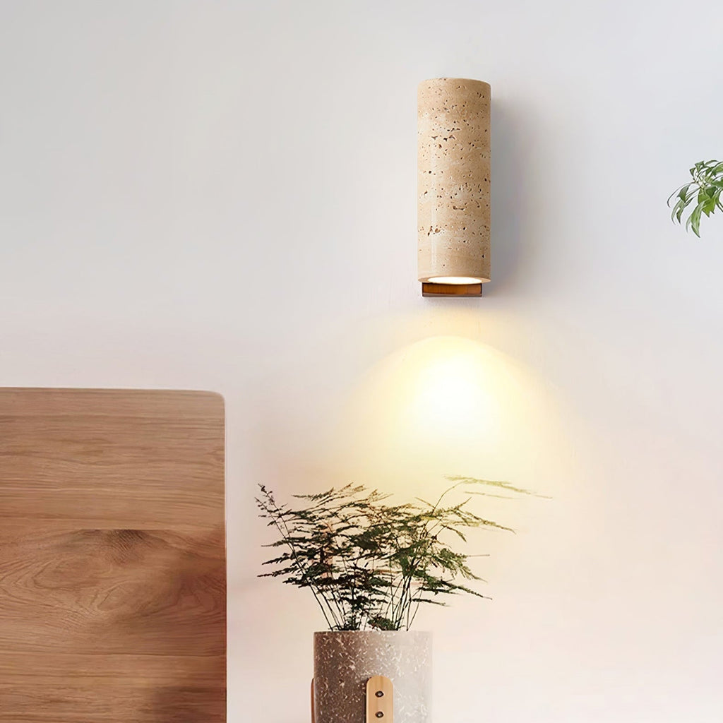 Applique murale Nula en travertin naturel — Design incurvé