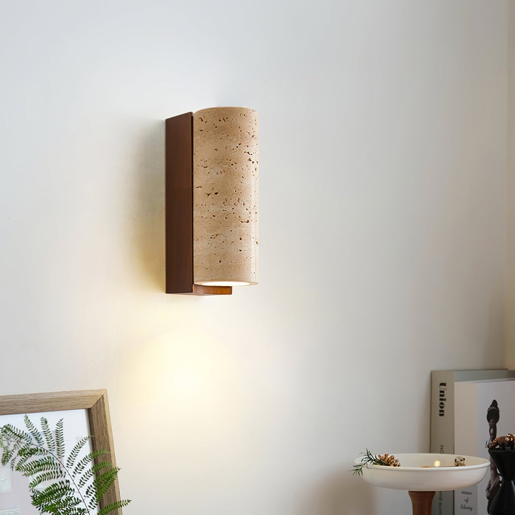 Applique murale Nula en travertin naturel — Design incurvé