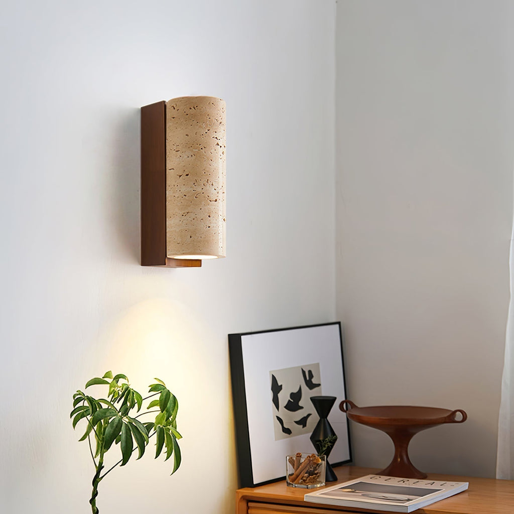 Applique murale Nula en travertin naturel — Design incurvé