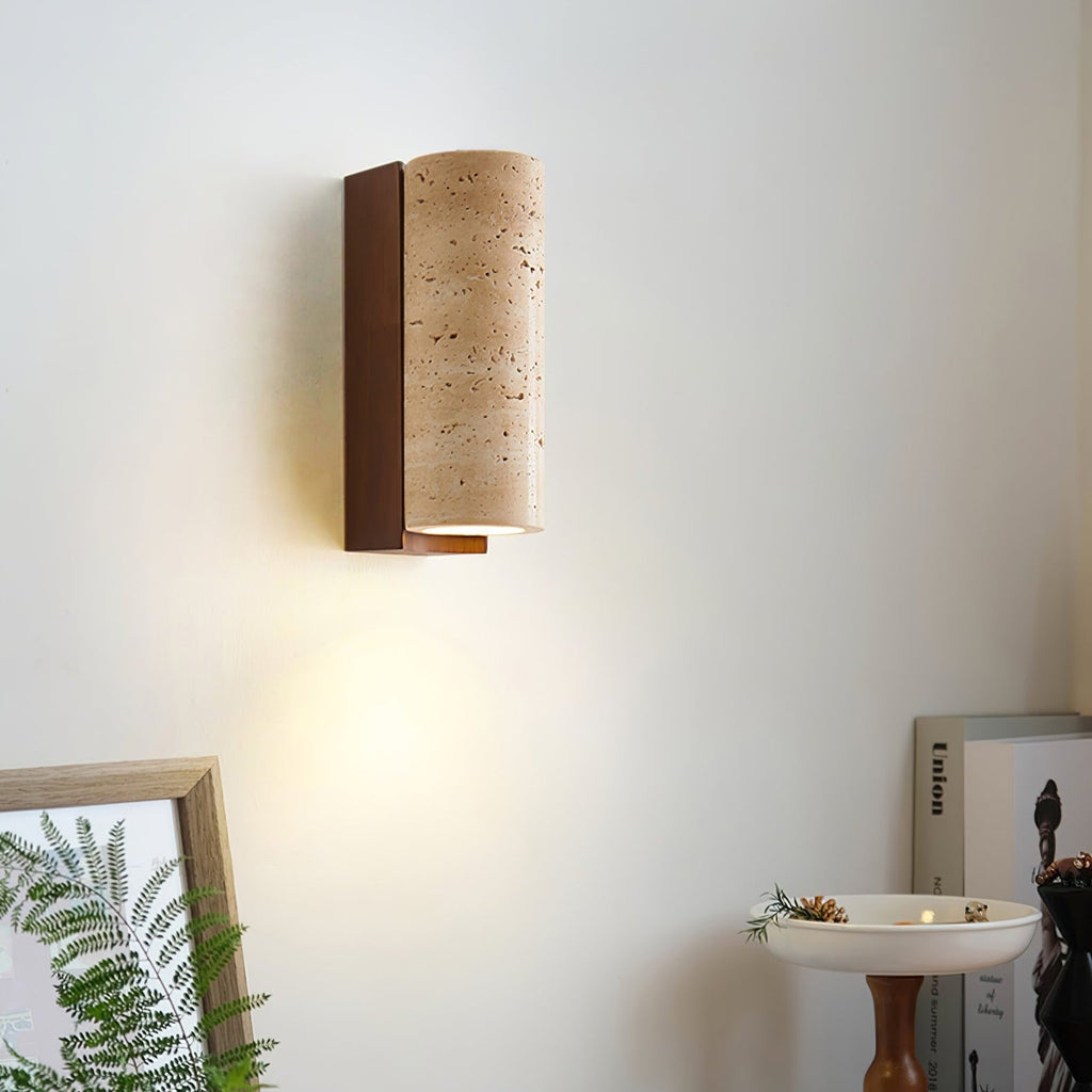 Applique murale Nula en travertin naturel — Design incurvé