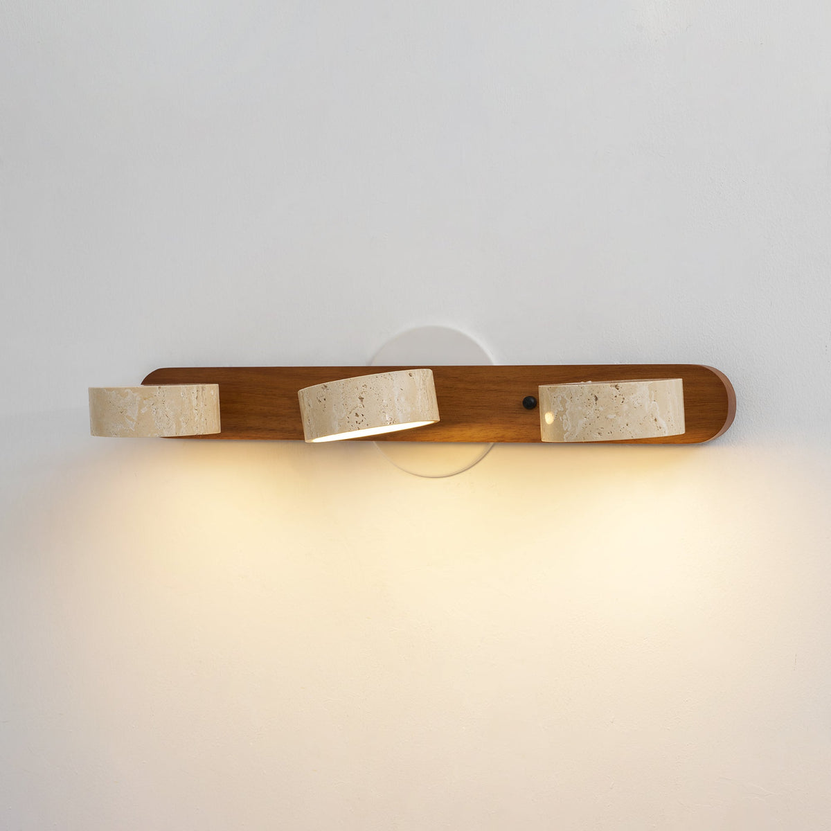 Travertine Duo Wall Light — Multiple Diameter Options