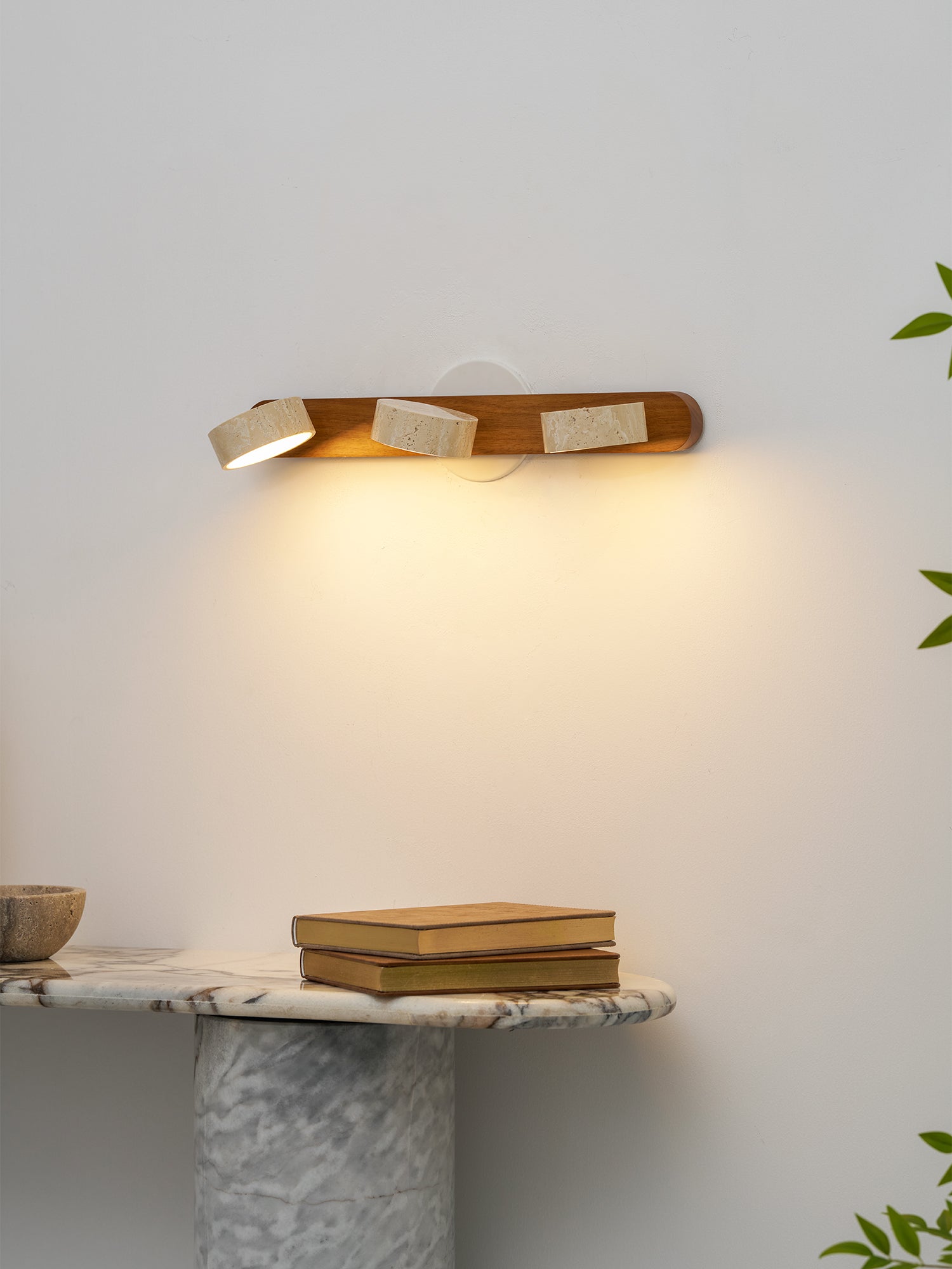 Travertine Duo Wall Light — Multiple Diameter Options