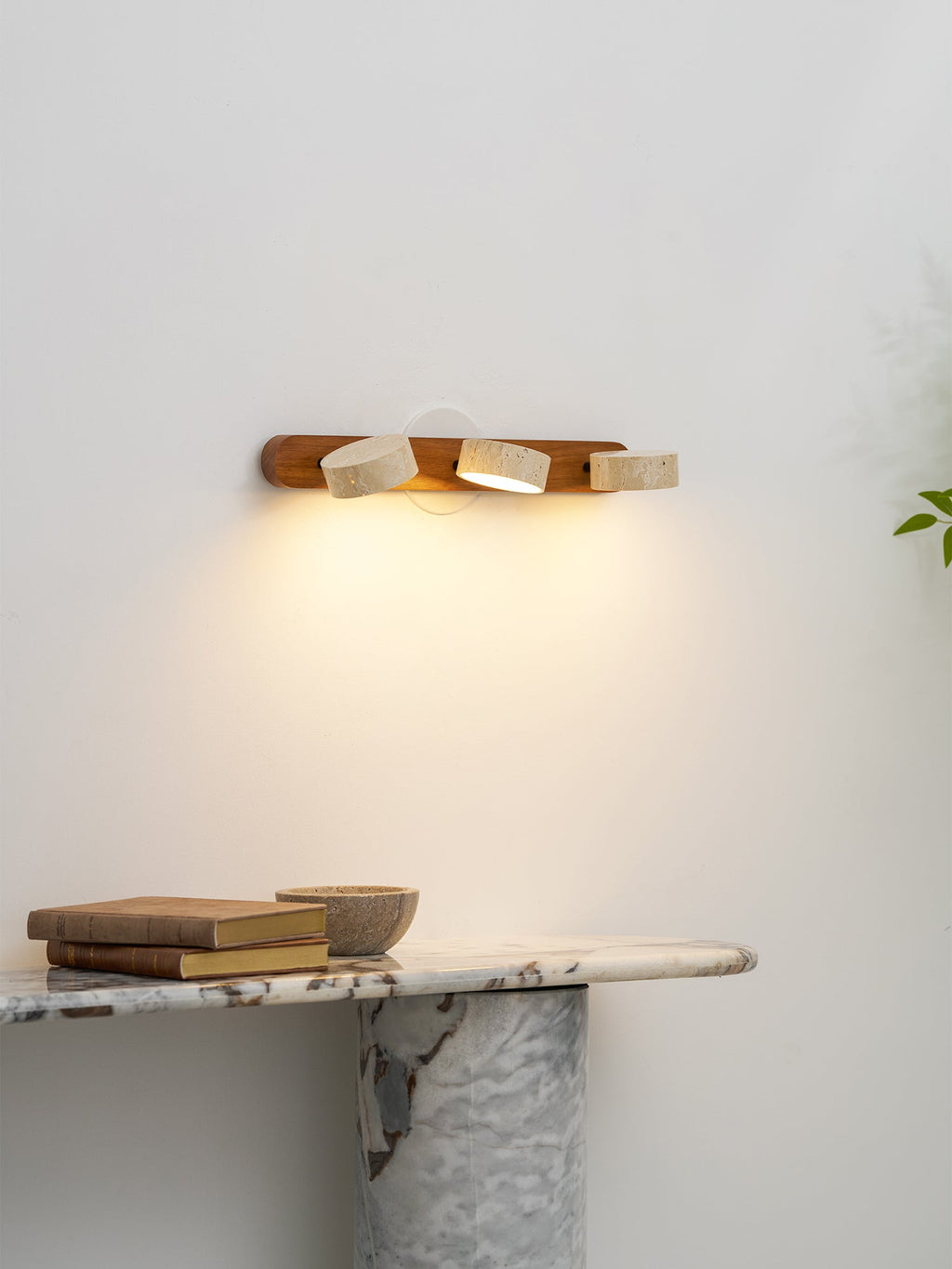 Travertine Duo Wall Light — Multiple Diameter Options