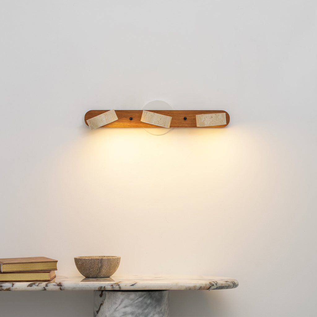 Travertine Duo Wall Light — Multiple Diameter Options