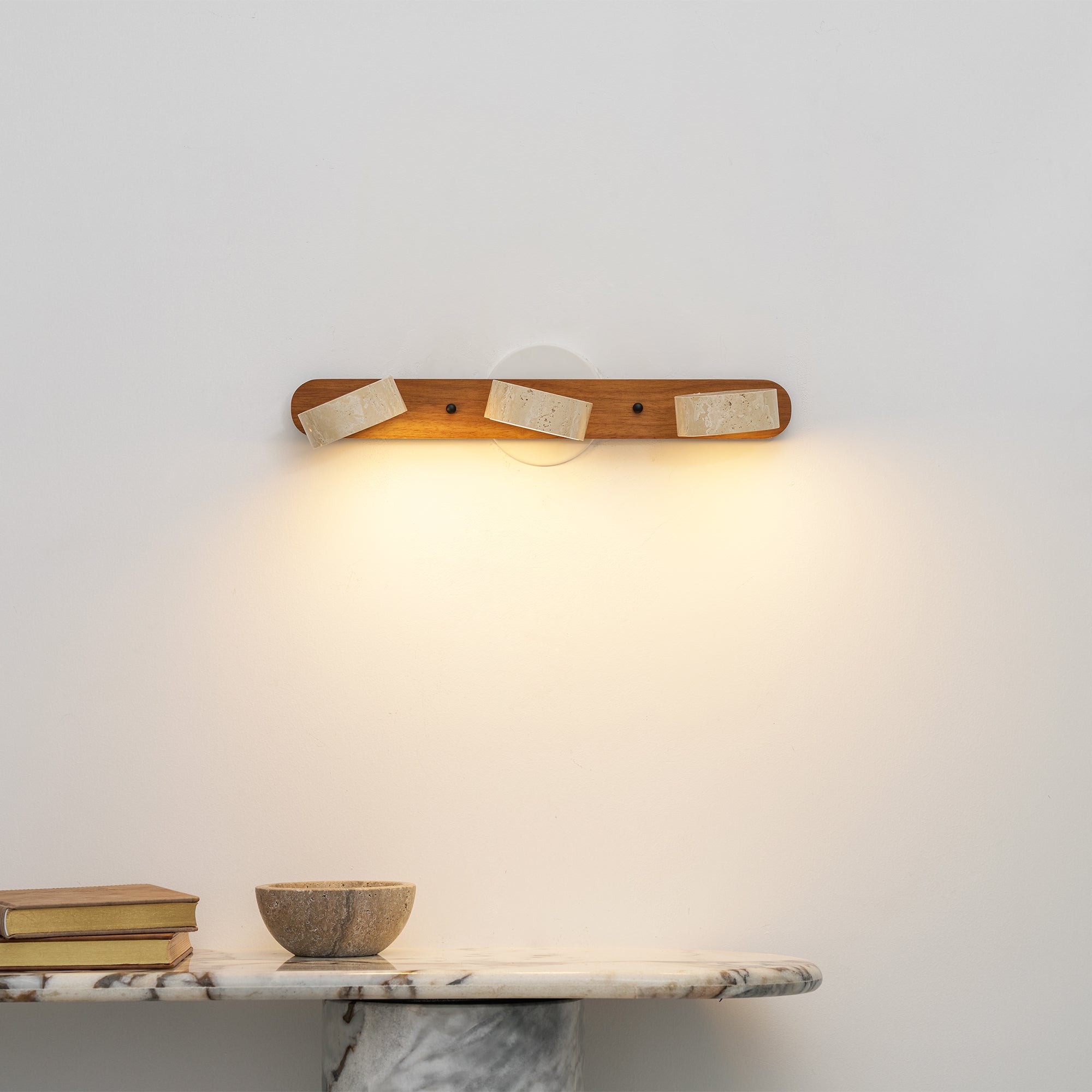 Travertine Duo Wall Light — Multiple Diameter Options