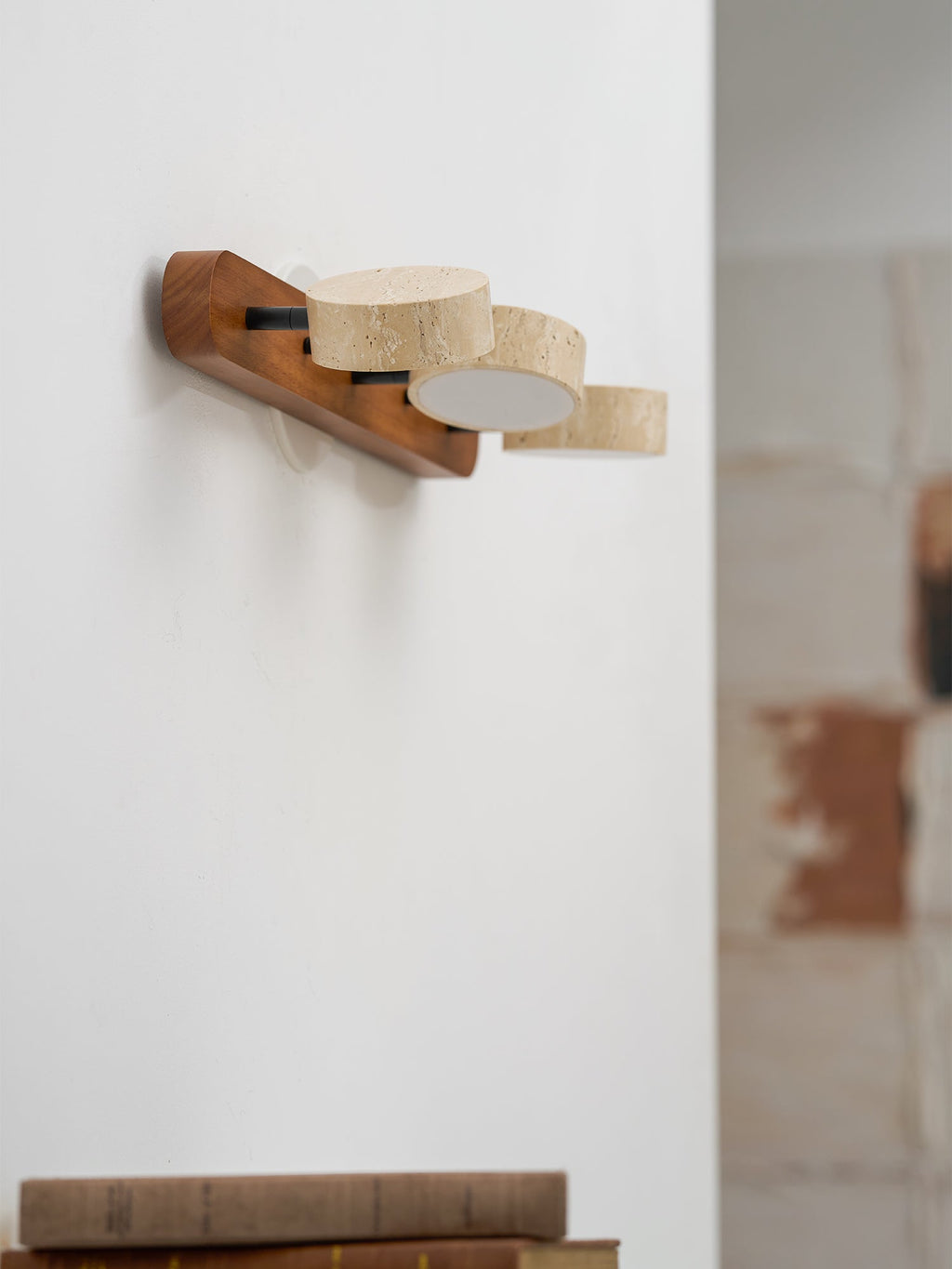 Travertine Duo Wall Light — Multiple Diameter Options