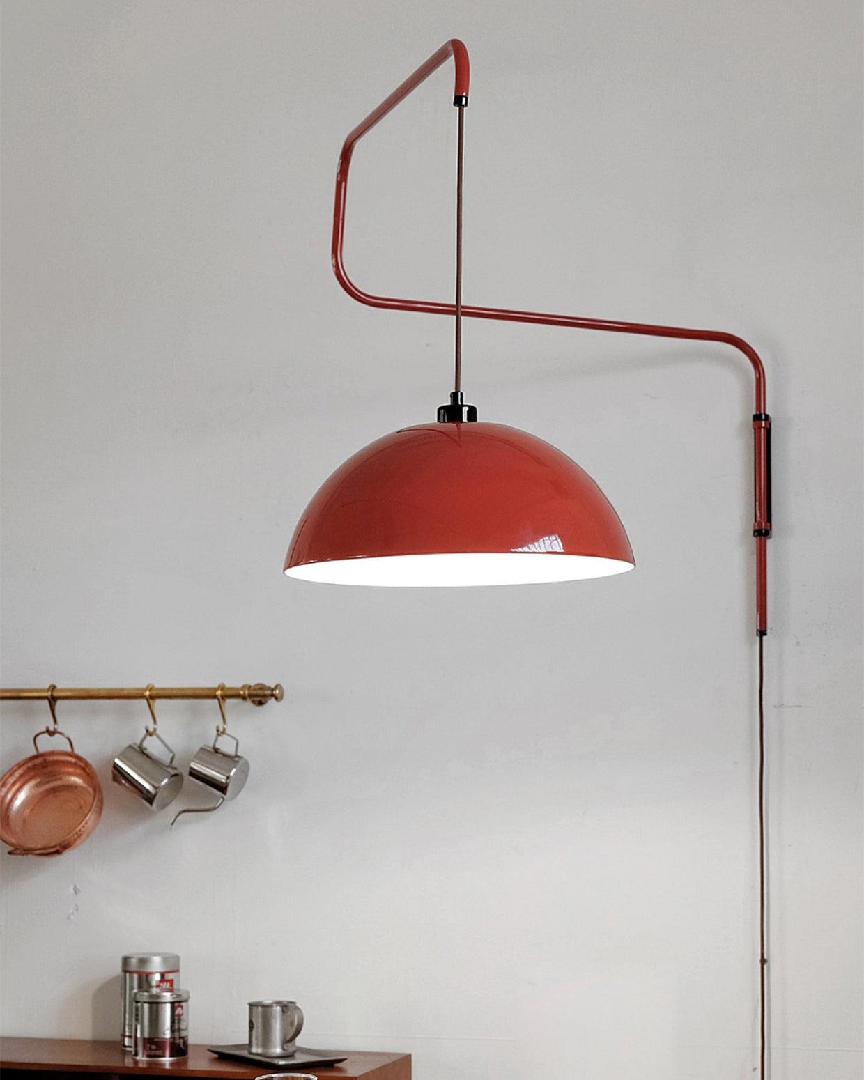 Lampada da parete Elio con spina — paralume orientabile da 40 cm, stelo regolabile