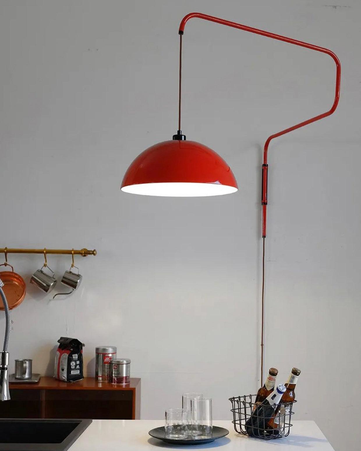 Lampada da parete Elio con spina — paralume orientabile da 40 cm, stelo regolabile