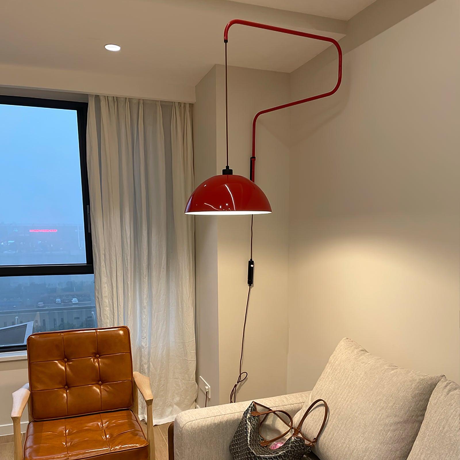 Lampada da parete Elio con spina — paralume orientabile da 40 cm, stelo regolabile