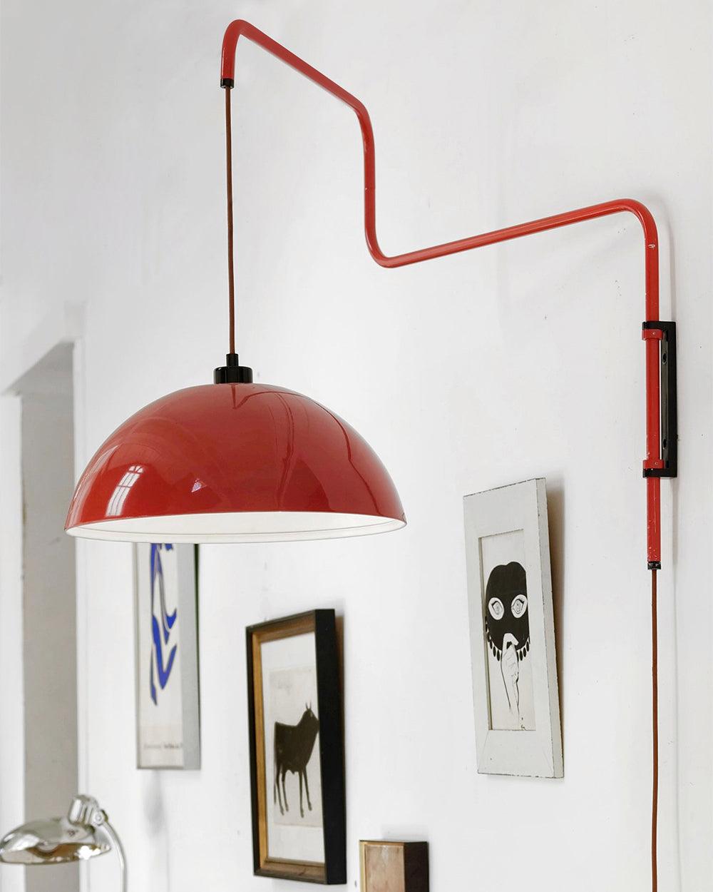 Lampada da parete Elio con spina — paralume orientabile da 40 cm, stelo regolabile