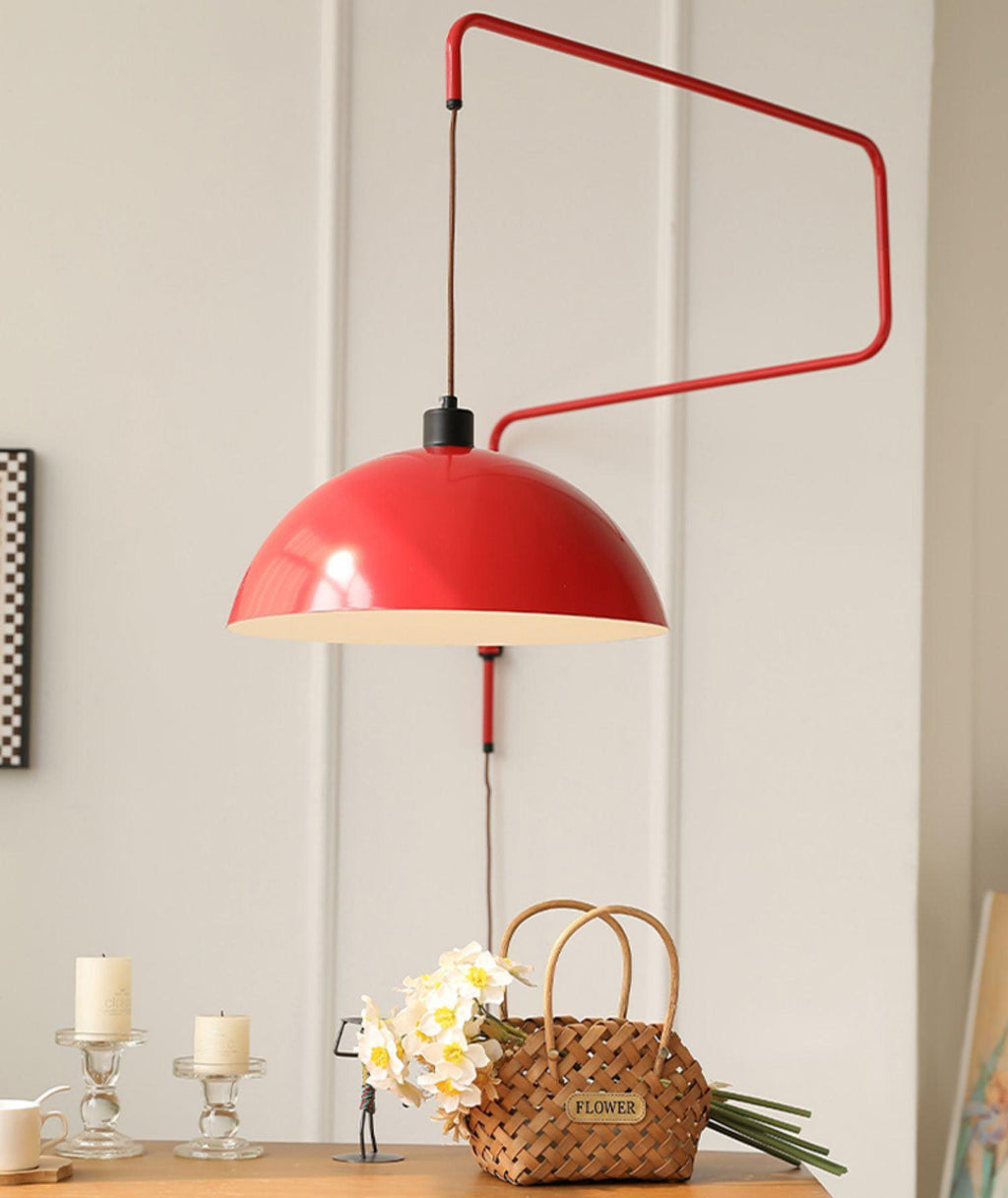 Lampada da parete Elio con spina — paralume orientabile da 40 cm, stelo regolabile