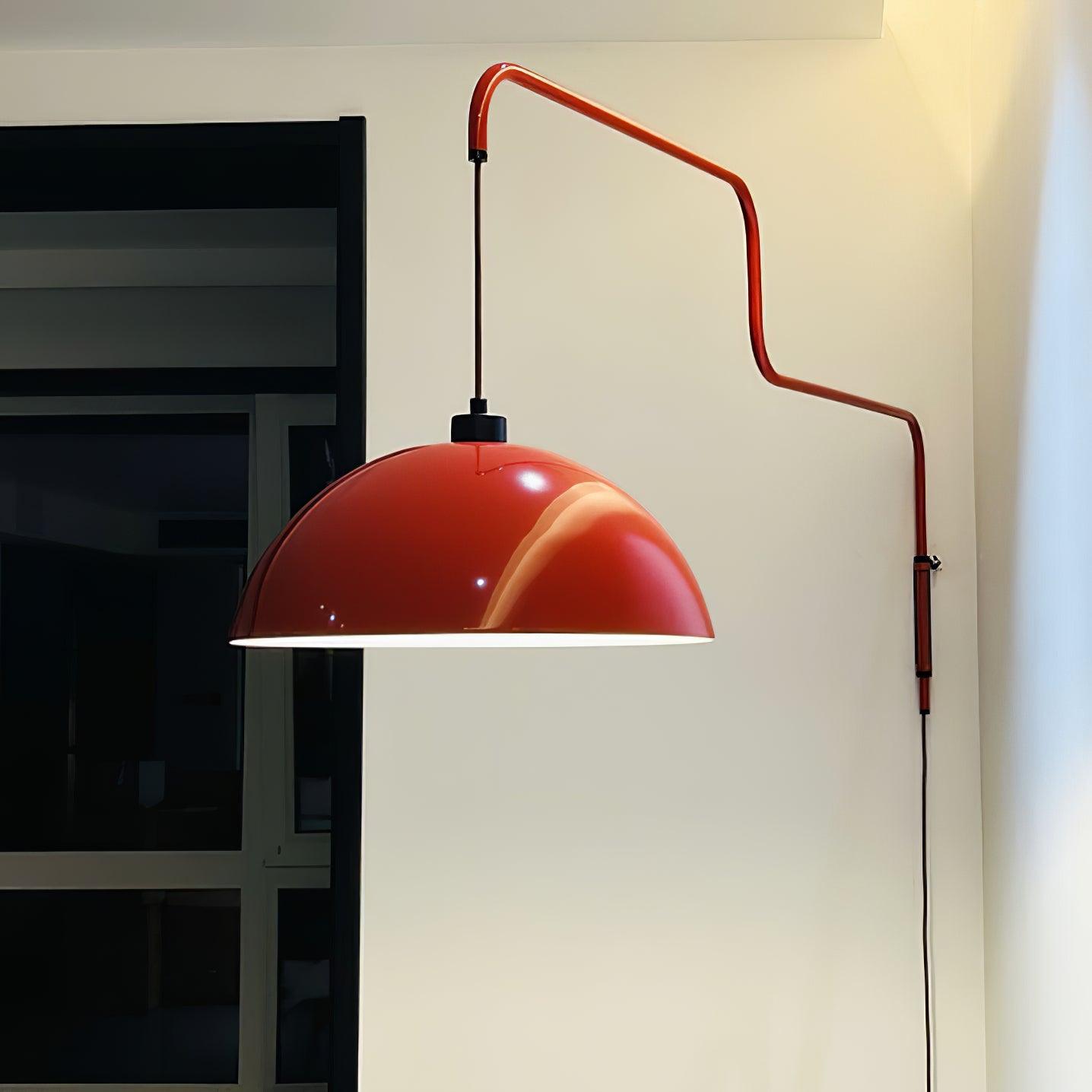 Lampada da parete Elio con spina — paralume orientabile da 40 cm, stelo regolabile