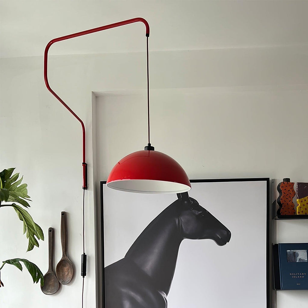 Lampada da parete Elio con spina — paralume orientabile da 40 cm, stelo regolabile