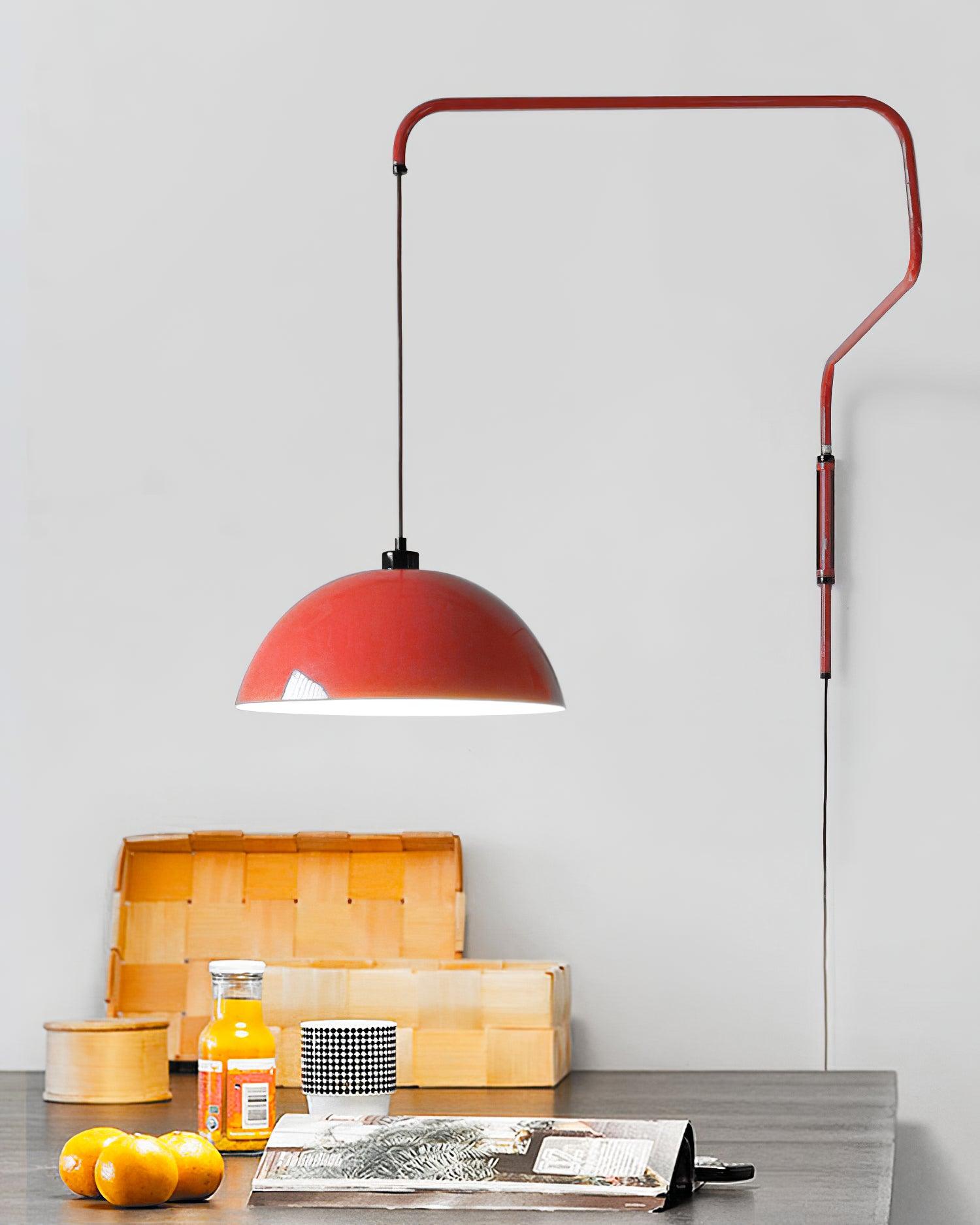 Lampada da parete Elio con spina — paralume orientabile da 40 cm, stelo regolabile