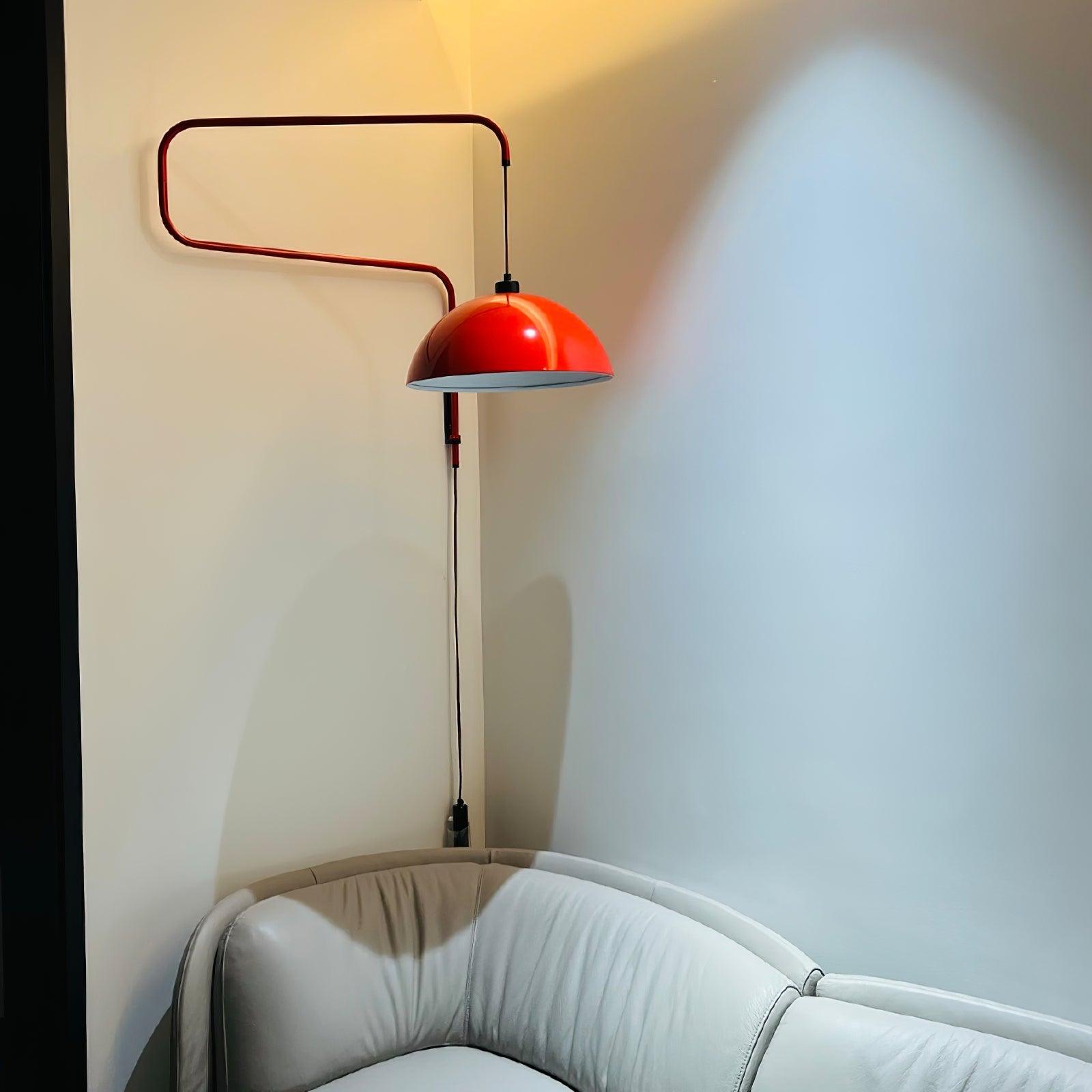 Lampada da parete Elio con spina — paralume orientabile da 40 cm, stelo regolabile