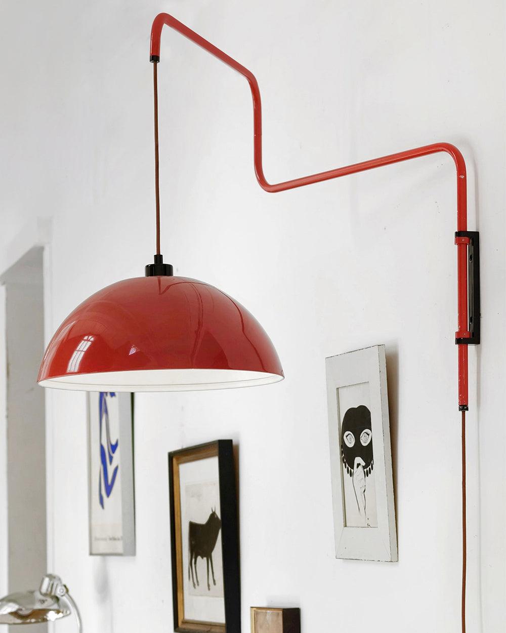 Lampada da parete Elio con spina — paralume orientabile da 40 cm, stelo regolabile