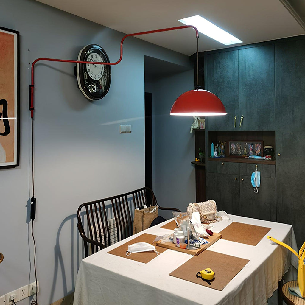 Lampada da parete Elio con spina — paralume orientabile da 40 cm, stelo regolabile