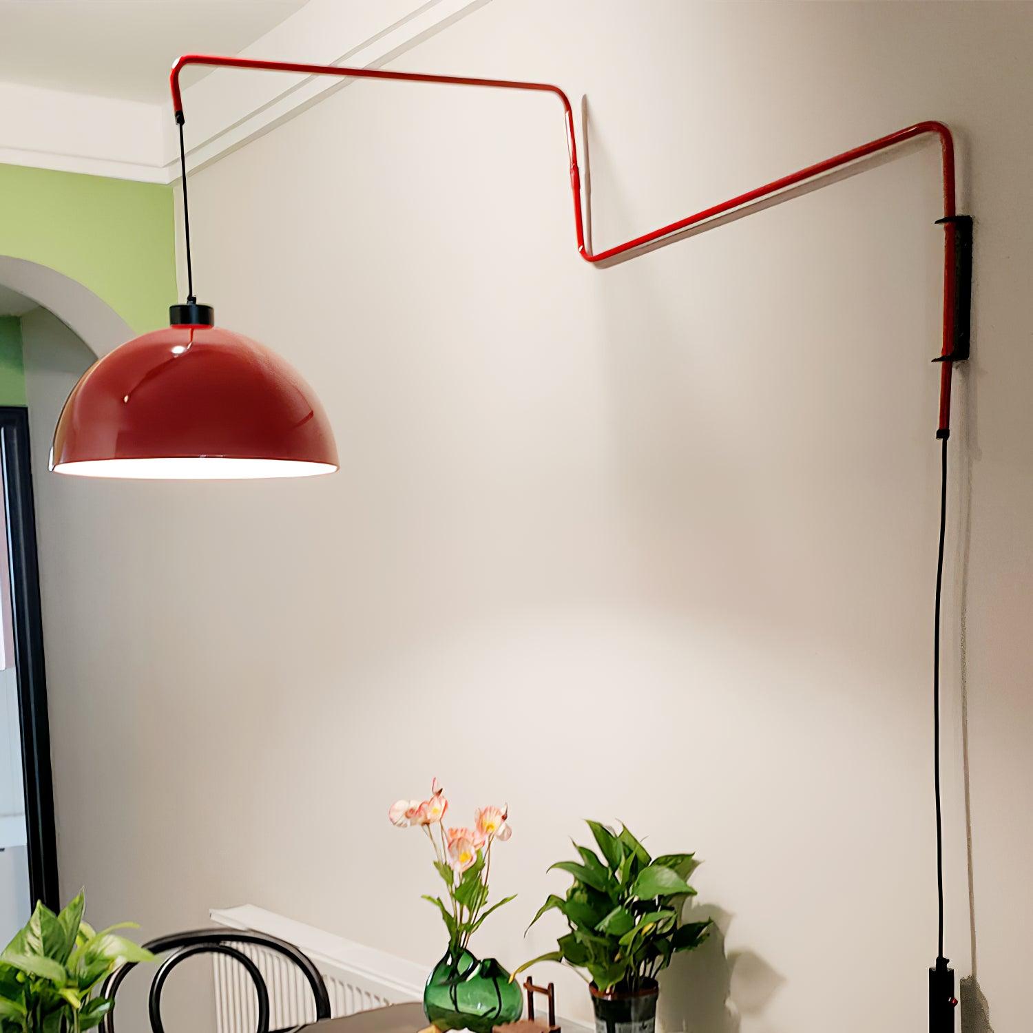 Lampada da parete Elio con spina — paralume orientabile da 40 cm, stelo regolabile